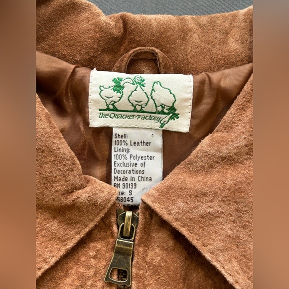 Y2K Suede Fringe Jacket Coat Brown Rhinestone Western Country Cowgirl Leather S - Picture 12 of 12